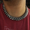 Silver 316L Stainless Steel 18" x 18MM Cuban Chain Necklace