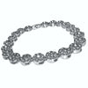 Silver Flower Cluster Bracelet 8"