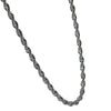 Silver Plated Rope Chain Necklace 3MM-5MM Thick x 24" Inch