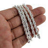 Silver Plated Rope Chain Necklace 3MM-5MM Thick x 24" Inch