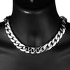 Silver Tone 16" x 18MM Plain Cuban Link Chain Necklace