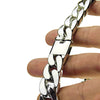 Silver Tone 16" x 18MM Plain Cuban Link Chain Necklace