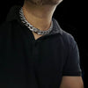 Silver Tone 18" x 18MM Iced Cuban Link Choker Chain Necklace