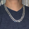 Silver Tone  24" x 15MM Cuban Link Chain Necklace