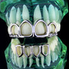 Silver Tone 4 Full Open Face Hollow Iced Grillz Set