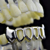 Silver Tone 4 Open Face Bottom Vampire Fang Grillz