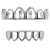 Silver Tone 4 Open Face Hollow Teeth Grillz Set