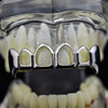 Silver Tone 4 Open Face Top Teeth Vampire Fangs Grillz