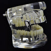 Silver Tone 4 Open Face Top Teeth Vampire Fangs Grillz