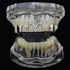 Silver Tone 4 Open Face Top Teeth Vampire Fangs Grillz