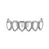 Silver Tone 6 Open Face Bottom Vampire Fangs Grillz