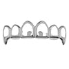 Silver Tone 6 Open Face Top Vampire Fangs Grillz