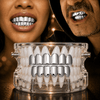 Silver Tone 6 Top and 6 Bottom Teeth Cartel Grillz Set