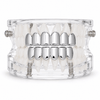 Silver Tone 6 Top and 6 Bottom Teeth Cartel Grillz Set