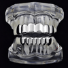 Silver Tone 6 Top and 6 Bottom Teeth Cartel Grillz Set