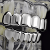 Silver Tone 6 Top and 6 Bottom Teeth Cartel Grillz Set