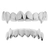 Silver Tone 8 on 8 Teeth Vampire Fangs Grillz Set