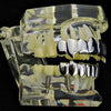 Silver Tone 8 on 8 Teeth Vampire Fangs Grillz Set