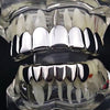 Silver Tone 8 Top and 6 Bottom Plain Teeth Grillz Set