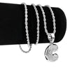 Silver Tone C Letter Micro Chain Rope Necklace