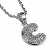Silver Tone C Letter Micro Chain Rope Necklace