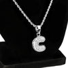 Silver Tone C Letter Micro Chain Rope Necklace