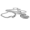 Silver Tone C Letter Micro Chain Rope Necklace