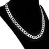 Silver Tone CMD Cuban Link Choker Necklace 9MM 18"