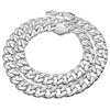 Silver Tone CMD Cuban Link Choker Necklace 9MM 18"