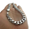 Silver Tone CMD Cuban Link Choker Necklace 9MM 18"