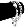 Silver Tone CMD Cuban Link Choker Necklace 9MM 18"