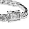 Silver Tone Cuban Link Iced Bracelet 8MM x 8"