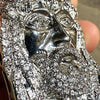 Silver Tone Cuban Link Jesus Head Iced Flooded Out Pendant Chain Necklace