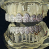 Silver Tone CZ Iced 8 on 8 Teeth Flooded Out Grillz Set