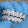 Silver Tone CZ Iced 8 on 8 Teeth Flooded Out Grillz Set