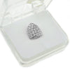 Silver Tone CZ Iced Bling Top Single Tooth Cap