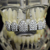 Silver Tone CZ Iced Micro Pave Top Teeth Grillz