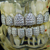 Silver Tone CZ Iced Six on Six Teeth Grillz Set