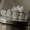 Silver Tone CZ Micro Pave Iced Teeth Grillz Set