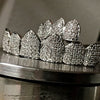 Silver Tone CZ Micro Pave Iced Teeth Grillz Set