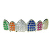 Silver Tone CZ Rainbow Top Grillz