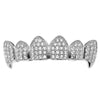 Silver Tone CZ Top Teeth Vampire Fang Grillz