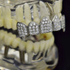 Silver Tone CZ Top Teeth Vampire Fang Grillz