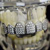 Silver Tone CZ Top Teeth Vampire Fang Grillz