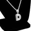 Silver Tone D Letter Micro Chain Rope Necklace