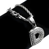 Silver Tone D Letter Micro Chain Rope Necklace