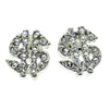 Silver Tone Dollar Sign Bling Earrings