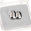 Silver Tone Double Caps Teeth Grillz - Left Hand Side