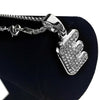 Silver Tone E Letter Micro Chain Rope Necklace