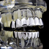 Silver Tone Eight Top and 8 Bottom Teeth Plain Grillz Set